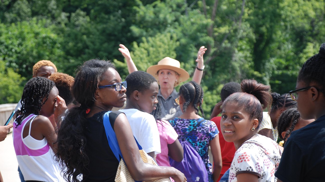 A Ranger leads a tour